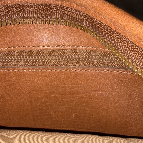 Coach Perforated Brown Leather Shoulder Bag - Picture 5 of 5